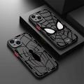 Luxury Marvel Spider Man Phone Case for Apple iPhone 15 Pro Max 14 Plus XR X 13 Mini XS Max 7 8 Plus 12 11 Pro Matte Cover. 