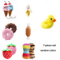 7-piece set of puppy sound toys loose plush pet chewing plush fruit snacks and vegetable puppy toys suitable for cute playm. 