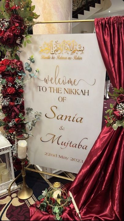 Customized Nikkah, Barat, Waleema, Engagement, Mehndi Welcome Entry Signage Board - Acrylic Sheet Board - Welcome Entry Wedding Board  - Customize Entry Wedding Board