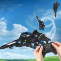 4DRC V32 Foam RC Plane Fighter Jet Drone with LED Lights, 360° Flips, Altitude Hold, Easy-to-Fly Remote Control Airplane Toy for Kids & Adults Beginners, 2.4GH. 