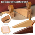 Solid Wood Door Stopper Non-Slip Door Stops Baby Protect Leather Rope Wedge Anti-Collision Gate Decor Nail-Free Hardware. 