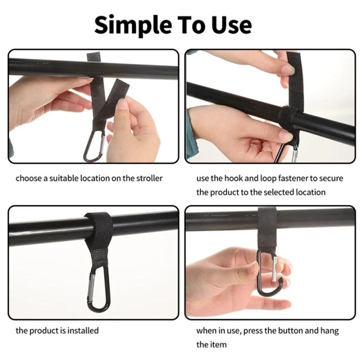 2/3/5pcs%20Baby%20Stroller%20Hook%20Strollers%20Accessory%20Aluminum%20Alloy%20Hooks%20Hook%20and%20Loop%20Fasteners%20Diaper%20Bag%20Hanger%20Organizer%20Hook%20-%20Image%205