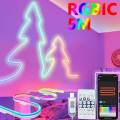 Neon Led Strip Light 5V RGBIC Neon Strip Lights 1M 2M 3M 5M Waterproof Flex Ribbon Led Tape for Room Wall Decor Music Sync. 