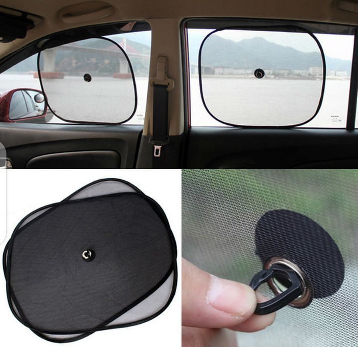 2Pc Universal Car Side Window Curtain Foldable Sun Shade Blinds