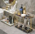 2 Teir cosmatics organizer tray and table tray for serving. 