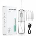 Oral Irrigator Portable Dental Water Flosser USB Rechargeable Water Jet Floss Tooth Pick 4 Jet Tip 220ml 3 Modes Teeth Cleaner. 