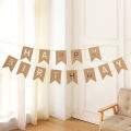 Happy Birthday Flags Decoration Kraft Paper Banner Party Bunting Garland Set Boy Girl Baby Shower Decoration Supplies. 