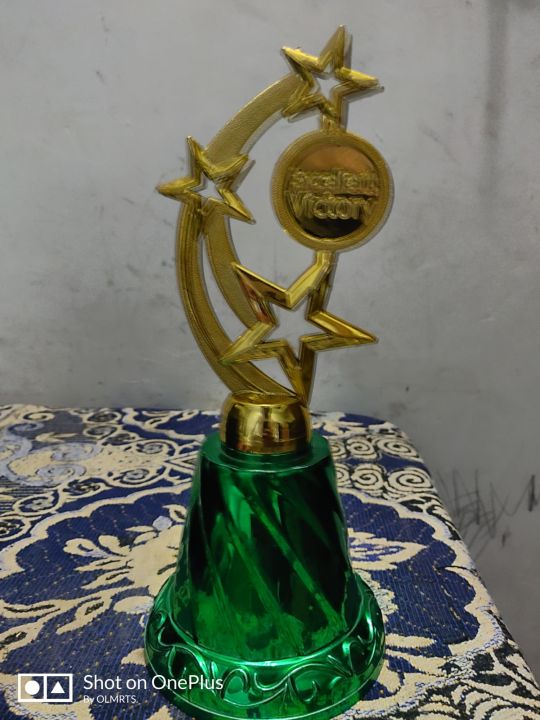 gold trophy plastic 11 inch size