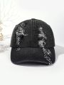 Holed Baseball Caps Vintage Washed Distressed Cap Fashion Sports Denim Hats Plain women Men Dad Caps. 