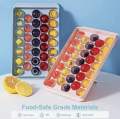 Round Ice Cube Tray with Lid – Easy Release Durable Plastic Ice Maker Mold, Large Capacity Freezer Tray for Home & Kitchen (Multicolour).