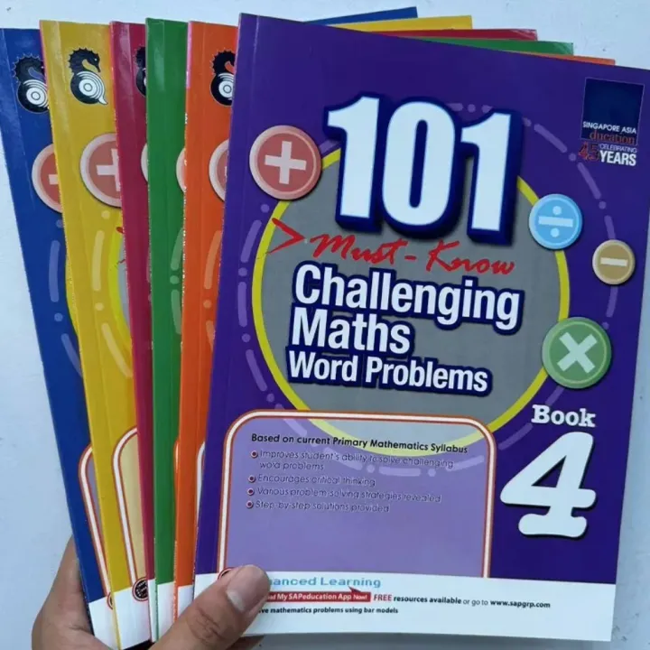 6 Books/Set SAP 101 Challenging Maths Word Problems Singapore Primary ...