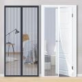 No-Drill Magnetic Screen Door - a Black And White Mesh Curtain Easy to Install, Featuring a Soft Net That Is Easy to Clean.