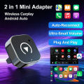 2026 Wireless CarPlay Adapter for iPhone & Android Auto Mini Wired to Wireless Car Play Adapter Plug & Play Compatible for.