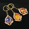 Game Genshin Impact Vision Lnazuma Ganyu Keqing Wendi Xiao Keychain Luminous 7 Element Weapons Eye Of Original God Toy KeyRings. 