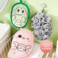 2-in-1 Cute Dinosaur Bath Flower & Scrub Cloth - 3-Second Lathering Shower Puff Skin-Friendly Double-Sided Exfoliating Bath.