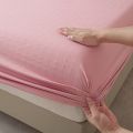 New Embossed Brushed Microfiber Fitted Sheet Deep Pocket 360° with Elastic Band Soft Breathable Queen King Mattress Cover 5-28cm.