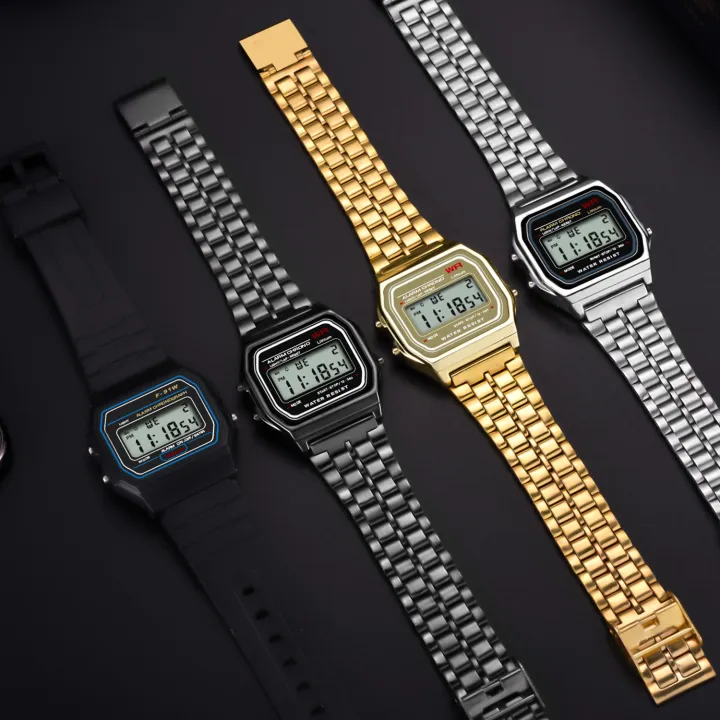 Unisex%20F91W%20Retro%20Men%20Women's%20Multifunction%20LED%20Digital%20Watch%20Stainless%20Steel%20Sports%20Wristwatches%20Ladies%20Electronic%20Wristwatch%20-%20Image%204
