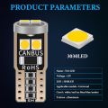 4pcs 3030 6smd T10 W5W LED Bulbs Canbus No Error Car Parking Auto Wedge Lamp Reading Dome Lights 12v 6000k. 