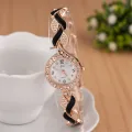 A Stylish, Casual And Versatile Women's Love  With Diamond Inlaid Quartz Watch And Jewelry Three Piece Set. 