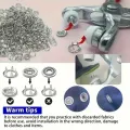 400pcs Prong Rings 9.5mm Buckle Buttons Metal Colour Pliers Snap Button Claw DIY Set Hand Pressure Plier Rivet Buckle Sew Tool. 