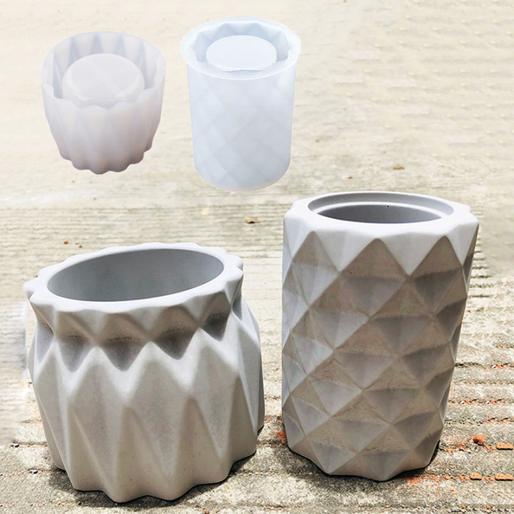 Curated visual reference: Gallery Detail: Geometric Shape Concrete Flowerpot Mold Art Vase Plaster Silicone Mold