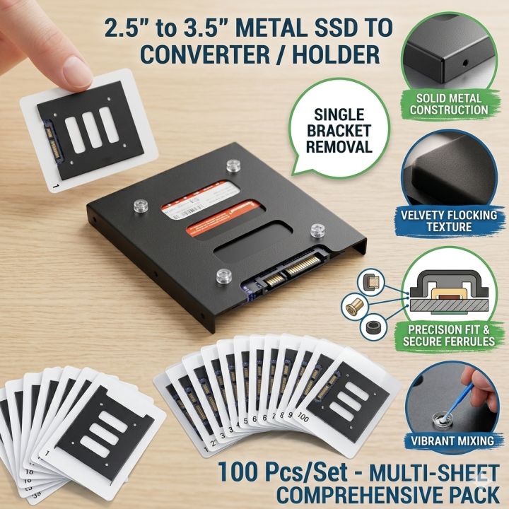 2.5" To 3.5" SSD HDD Metal Adapter Mounting Bracket Hard Drive Holder For PC