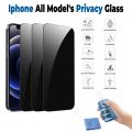 1-5 Pic's IP All Models Privacy Screen Protector, IP 11 / 12 / 13 / 14 / 15 / 16 Full Cover Anti-Spy Privacy Tempered Screen Protector, 3 Pieces Privacy Protector With Free Soft Cloth. 