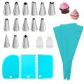 124/40/21PCS Piping Bags and Tips Set Cake DIY Decorating Kit with Stainless Steel Nozzle Reusable Silicone Pastry Baking Tool.