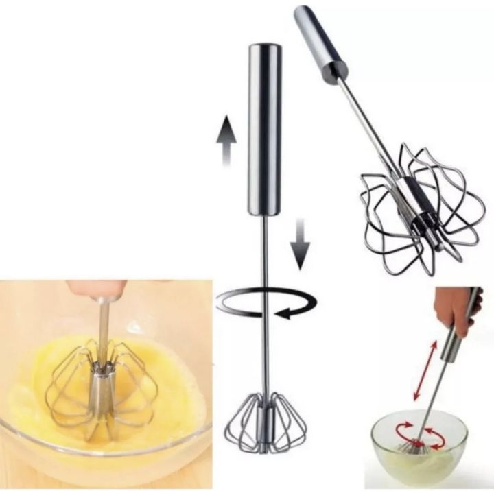 2019 New Manual Egg Beaters Stainless Steel Semi-Automatic Rotary Kitchen Gadgets Egg