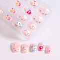 12 / 24 pcs / box Kids False Nails, ABS Material Children Artificial Nail Tip Fashion Full Cover Press Pre-Glued for Party, Nail art for kids. 