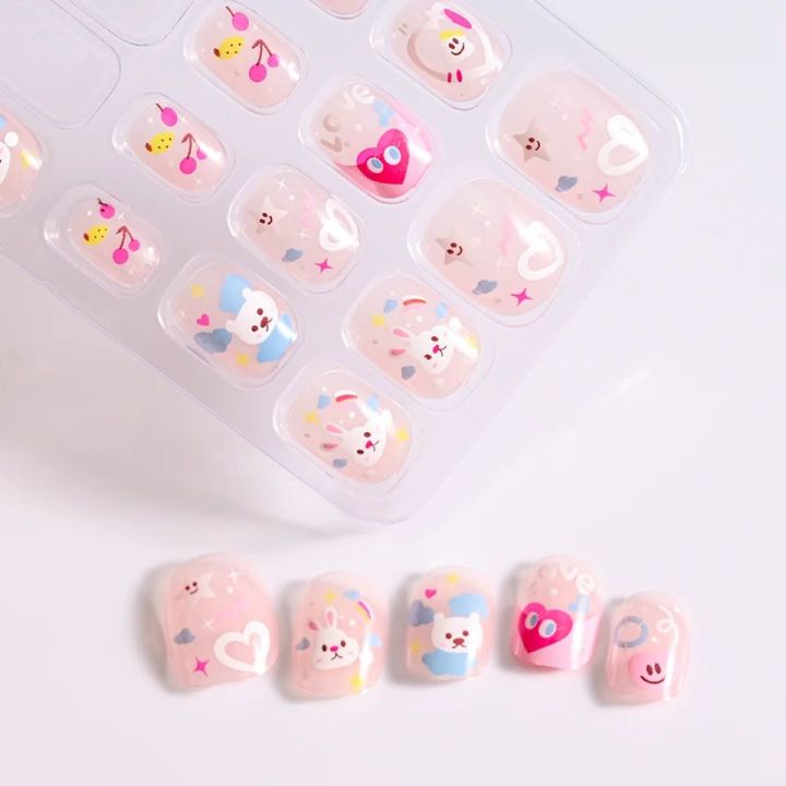 12%20/%2024%20pcs%20/%20box%20Kids%20False%20Nails,%20ABS%20Material%20Children%20Artificial%20Nail%20Tip%20Fashion%20Full%20Cover%20Press%20Pre-Glued%20for%20Party,%20Nail%20art%20for%20kids%20-%20Image%206