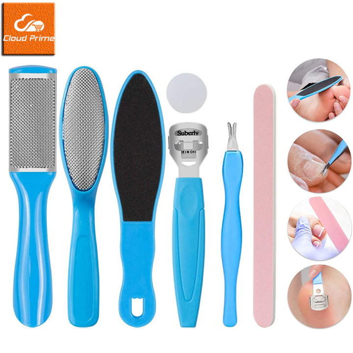 8PCS Nail Foot Manicure Care Kit File Rasp Dead Hard Callus Skin Remover Scraper Cuticle Pusher Pedicure Heel Clean Grater Tools