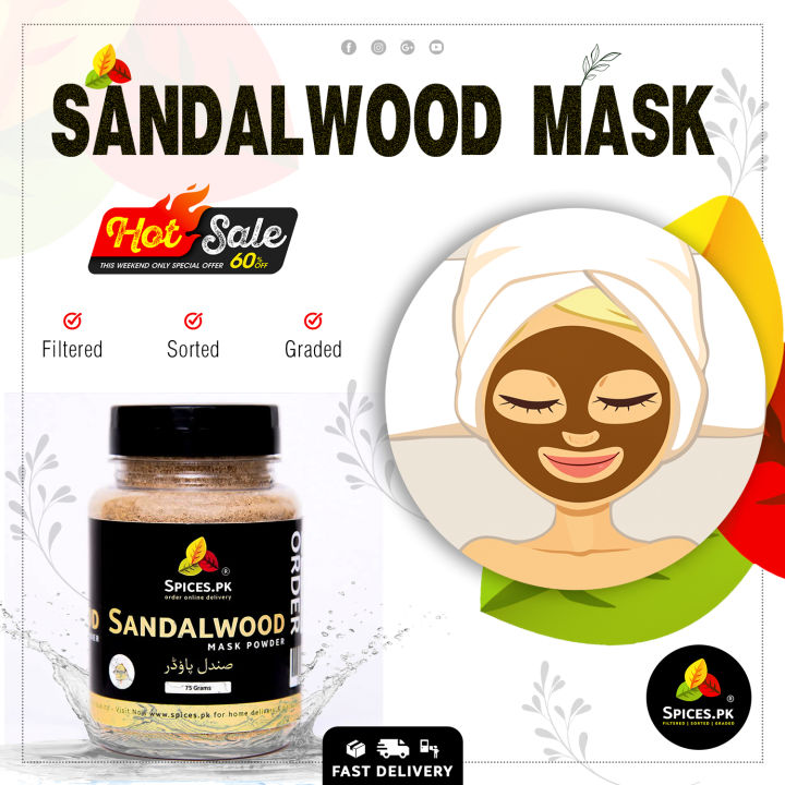 Pure Sandalwood Powder (Chandan Powder) 75g – Organic Natural Sandal Powder for Face Masks & DIY Skincare