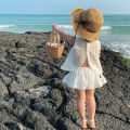 Girls 2024 Summer Clothing Sets Hollow Lace Suit Baby Casual Sleeveless T-shirt+Shorts Kids Clothing Sets Baby Clothes Outfits. 