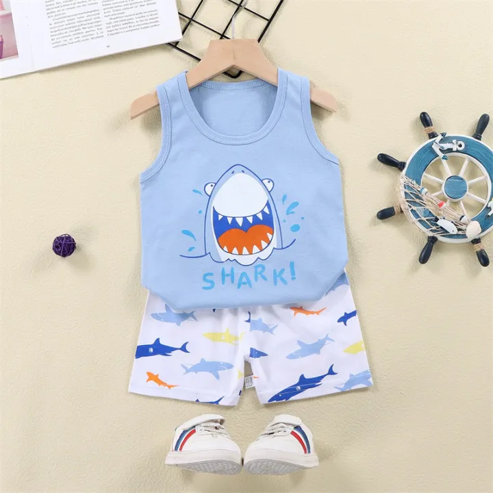 Kids%20Cartoon%20Vest+Shorts%20Clothes%20Set%20Summer%20Boys%20Girls%20Soft%20Cotton%20Nightwear%20T-Shirts%20Shorts%20Pajama%20Suit%20%20Casual%20Sport%20Clothing%20-%20Image%205