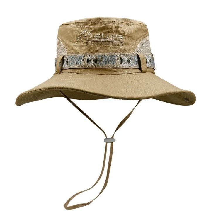 Summer%20Men%20Bucket%20Hat%20Outdoor%20UV%20Protection%20Wide%20Brim%20Panama%20Safari%20Hunting%20Hiking%20Hat%20Mesh%20Fisherman%20Hat%20Beach%20Sunscreen%20Cap%20-%20Image%207