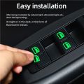 18Pcs/set Car Luminous Door Window Lift Button Stickers Car Windows Control Panel Decals Car Interior Sticker Auto Accessories.