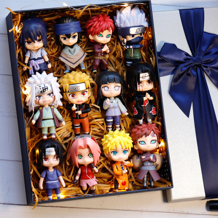 12 Pcs/Lot Q Ver. NARUTO Figure 7-8cm Sasuke Kakashi Itachi Gaara ...