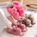 Winter Warm Home Fur Boots Womens Indoor Home Rabbit Shoe Furry Ears Footwear Indoor Bedroom Flat Heels Fluffy Ankle Boots. 