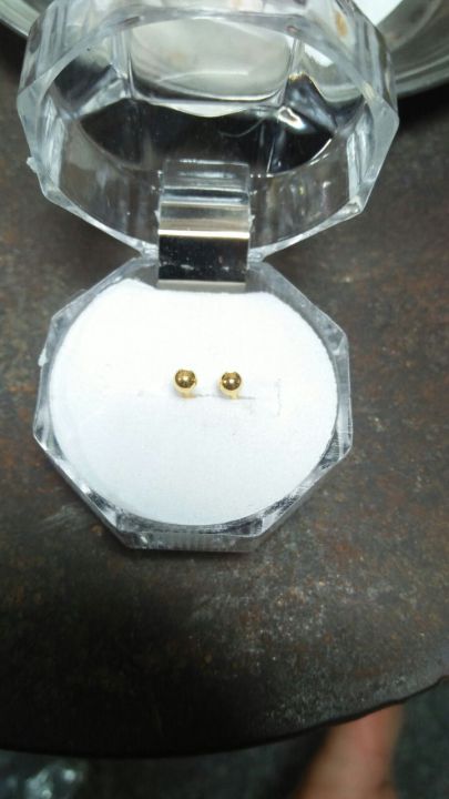 21kerat Gold Ball Tops Earrings