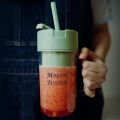 Portable glass bottle blender. 
