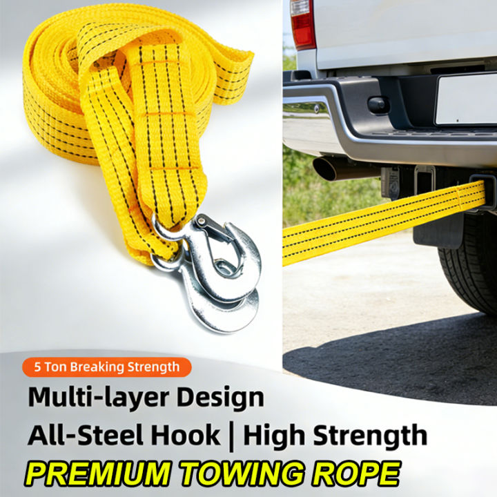 3M/4M Durable Car Tow Cable 3Ton/5Ton Heavy Duty Trailer Rope with ...