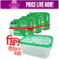 Dettol Soap Original Pack of 3 (75gm X 3), Bathing Bar Soaps with Free Tiffin Box, Protects from 99.99% illness-causing germs. 