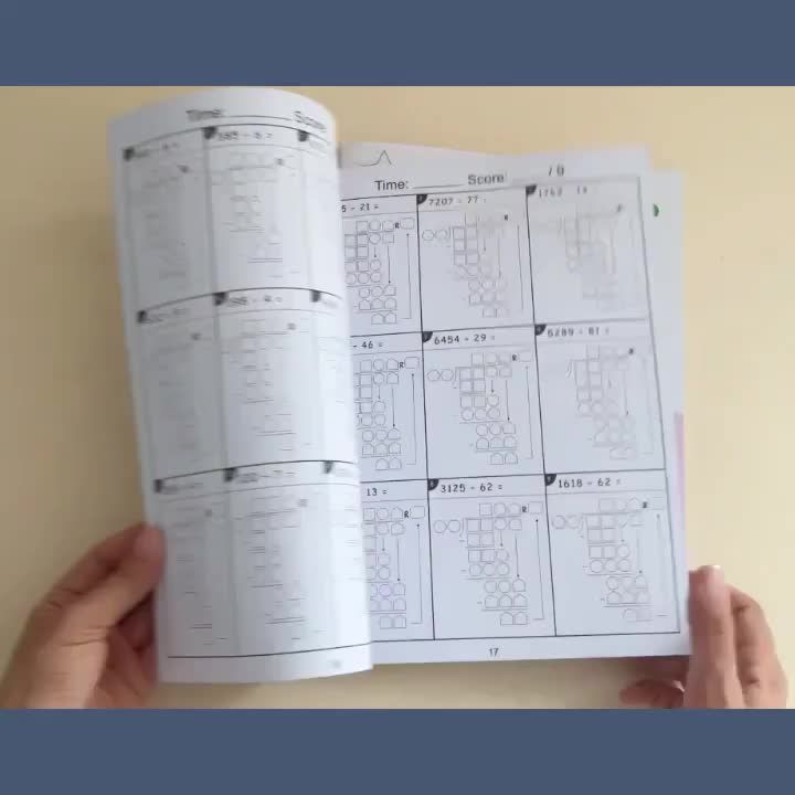 This set of 2 math exercise books is suitable for grades 3 to 5 - daily multiplication and division practice, fun math activity