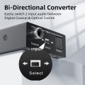 Digital Audio Converter Bi-directional RCA Digital Coaxial to Optical Toslink Converter Optical SPDIF Toslink to Coaxial.