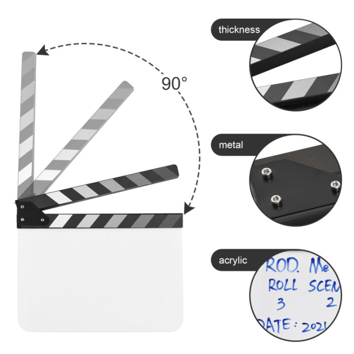 Acrylic%20Clapperboard%20Film%20Clapboard%20Movie%20Director's%20Slate%20Cut%20Action%20Scene%20Clapper%20Board%20Film%20Slate%20Dry%20Erase%20Clapperboard%20-%20Image%204