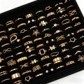22/44Pcs/Set Fashion Simple Heart Flowers Leaf Rings Set For Women Mix Style Trendy Geometry Daily Jewelry Party . 