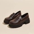 Women's Casual leather Shoes Fashion Thick soled Pumps Solid Color Breathable Loafers Fashion comfort ladies high heels Zapatos. 