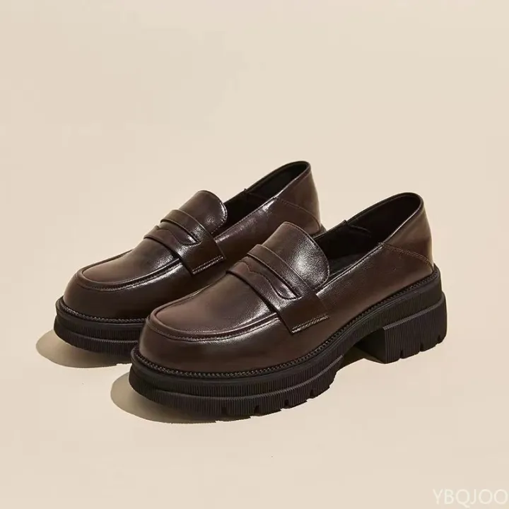 Women's%20Casual%20leather%20Shoes%20Fashion%20Thick%20soled%20Pumps%20Solid%20Color%20Breathable%20Loafers%20Fashion%20comfort%20ladies%20high%20heels%20Zapatos%20-%20Image%204