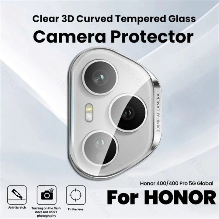 3-1Pcs 3D Curved Camera Protector For Honor 400 Pro 5G 9H Clear Tempered Glass Lens Cap Honor400Pro Honor400 Honar Honer 400Pro